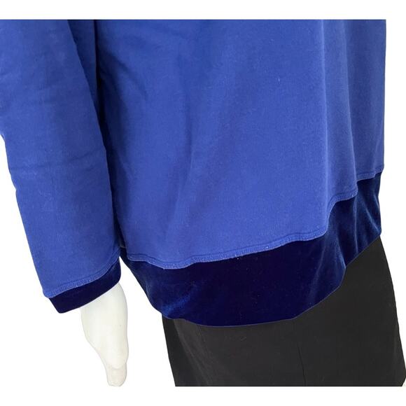 VTG GANTOS Velvet Trimmed Sweatshirt in Royal Blue SZ XL - Picture 5 of 12